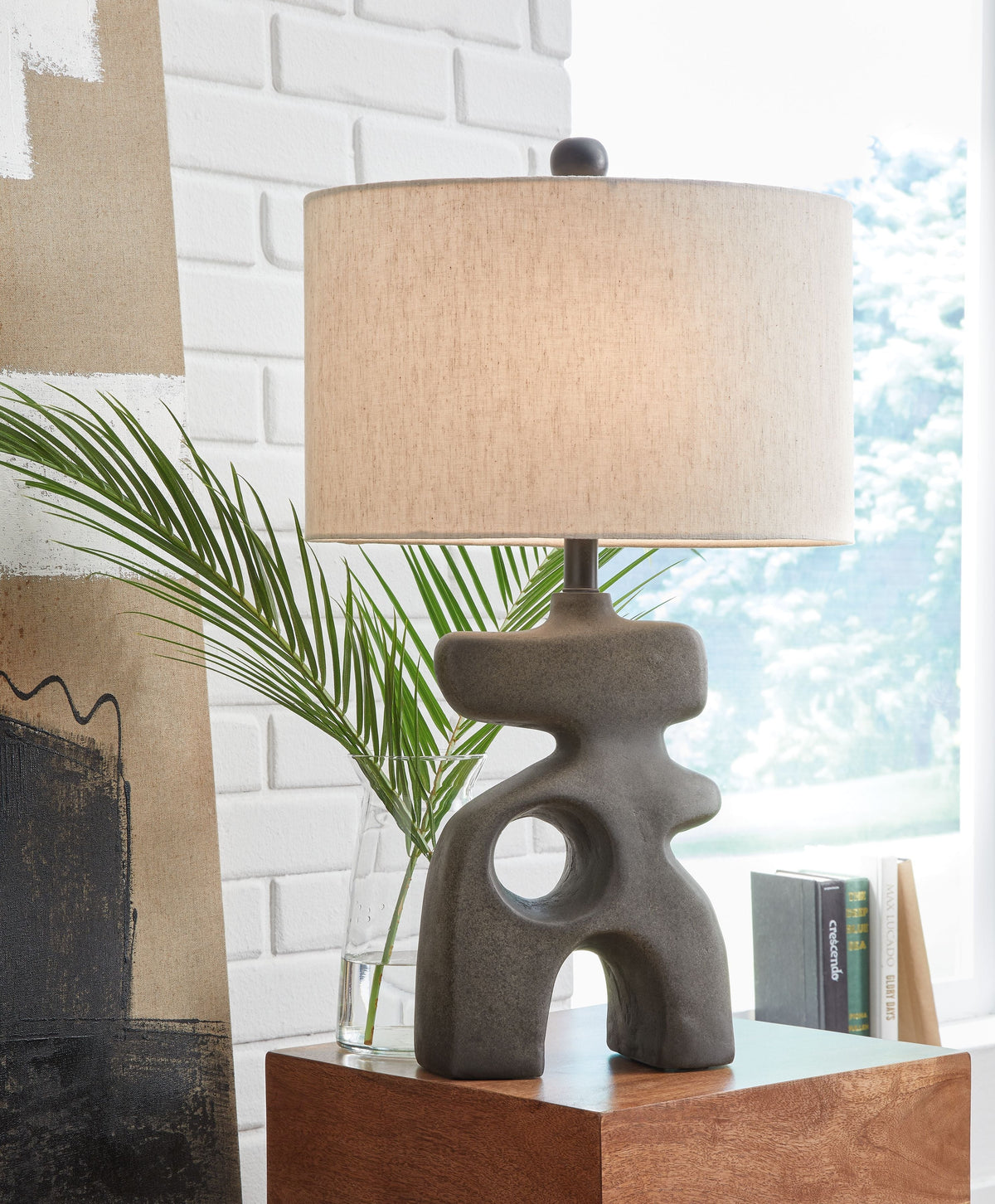 Danacy - Paper Table Lamp - Distressed Black, photo 5 of 5