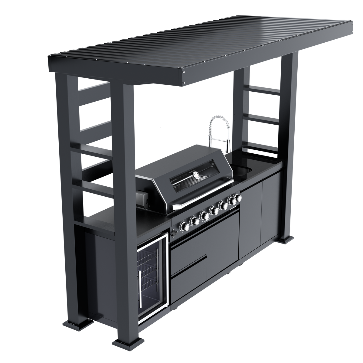 108-Inch 6-Burner Deluxe Outdoor Kitchen Grill, photo 6 of 10