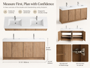 72" Freestanding Bathroom Vanity With Dual Resin Sink