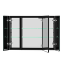 40x30 Inch LED Bathroom Medicine Cabinet Surface Mount Double Door Lighted Medicine Cabinet, Medicine Cabinets for Bathroom with Mirror Defogging, Dimmer Black