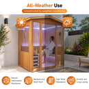 6000W Outdoor Traditional Steam Sauna with Cedar Wood for 4 People