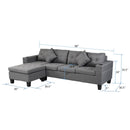 Modern Sectional Sofa Set with L Shape Chaise Lounge and Cup Holders