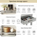 U_STYLE 59.1'' Farmhouse Entryway Table with 3 Drawers