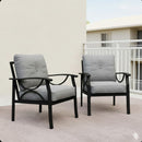 All-Weather Armchairs With Cushions, Modern Sculptural Design (Set of 2) by HouseOfZazla