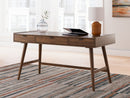 Lyncott - 3 Pc. - Home Office Desk, Chair, Bookcase - Brown