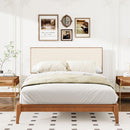 King Size Solid Dry Bamboo Wood 12" Platform Bed With Adjustable Bamboo Headboard - Brown by HouseOfZazla