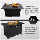 Outdoor Fire Pit Table With Lid High-Quality Materials - Black by Unique Piece Furniture
