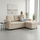 Convertible L Shaped Sectional Sleeper Sofa Bed, Saving Pull Out Couch by Unique Piece Furniture