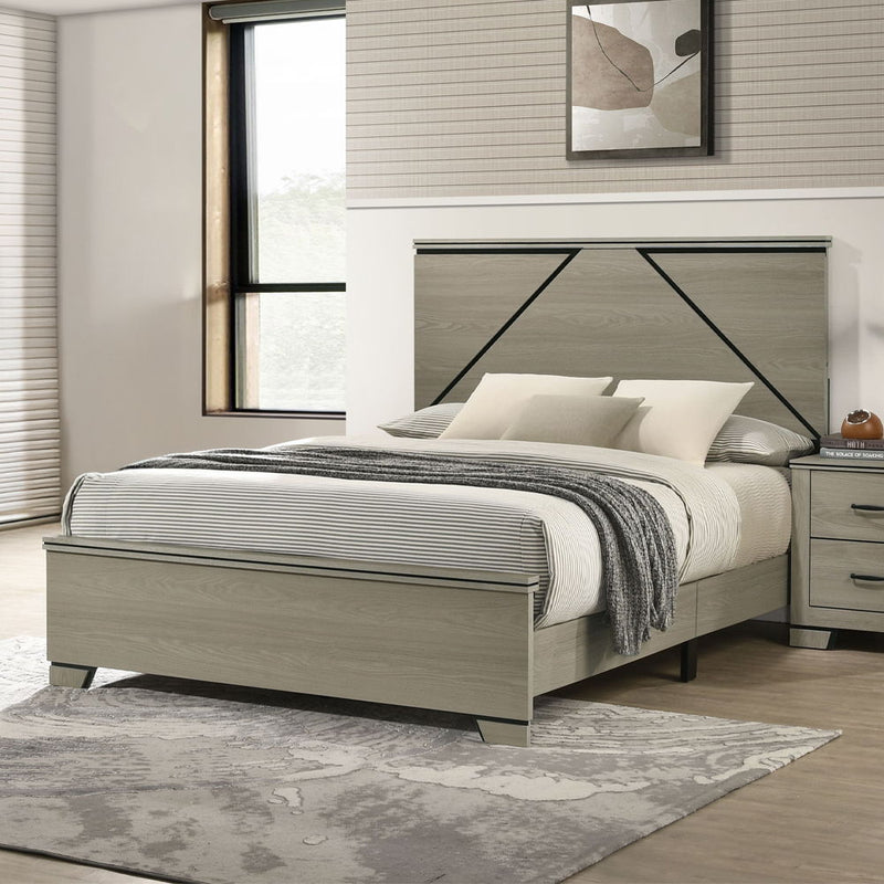 Joanna - Queen Bed With LED - Weathered Gray