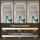 Irregular Shape LED Full Length Wall Mirror With 3 Color Dimmable Lighting - Silver by HouseOfZazla