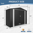 8ft x 4ft Outdoor Metal Storage Shed with Lockable Latch by HouseOfZazla