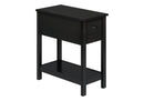 Accent End Table, 2 Tier, Narrow, Lamp, Storage Drawer, Charming Design by HouseOfZazla