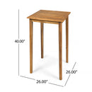 Outdoor Minimalist Acacia Wood Square Bar Table by HouseOfZazla