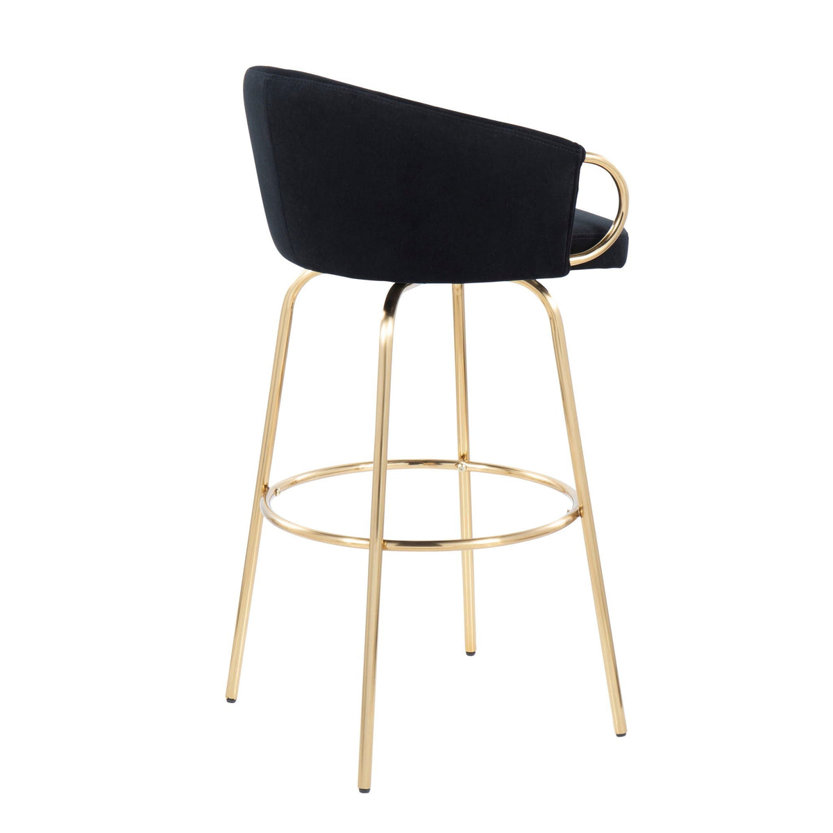 Claire - Contemporary / Glam Fixed Height Bar Stool (Set of 2) Round Footrest (Set of 2), photo 16 of 16