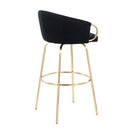 Claire - Contemporary / Glam Fixed Height Bar Stool (Set of 2) Round Footrest (Set of 2) by HouseOfZazla