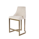 Upholstered Counter Stool With Metal Base - Cream by HouseOfZazla