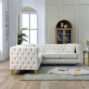 82.2-Inch Velvet Corner Sofa Covers, L-Shaped Sectional Couch, 5-Seater Corner Sofas with 3 Cushions for Living Room, Bedroom, Apartment, Office