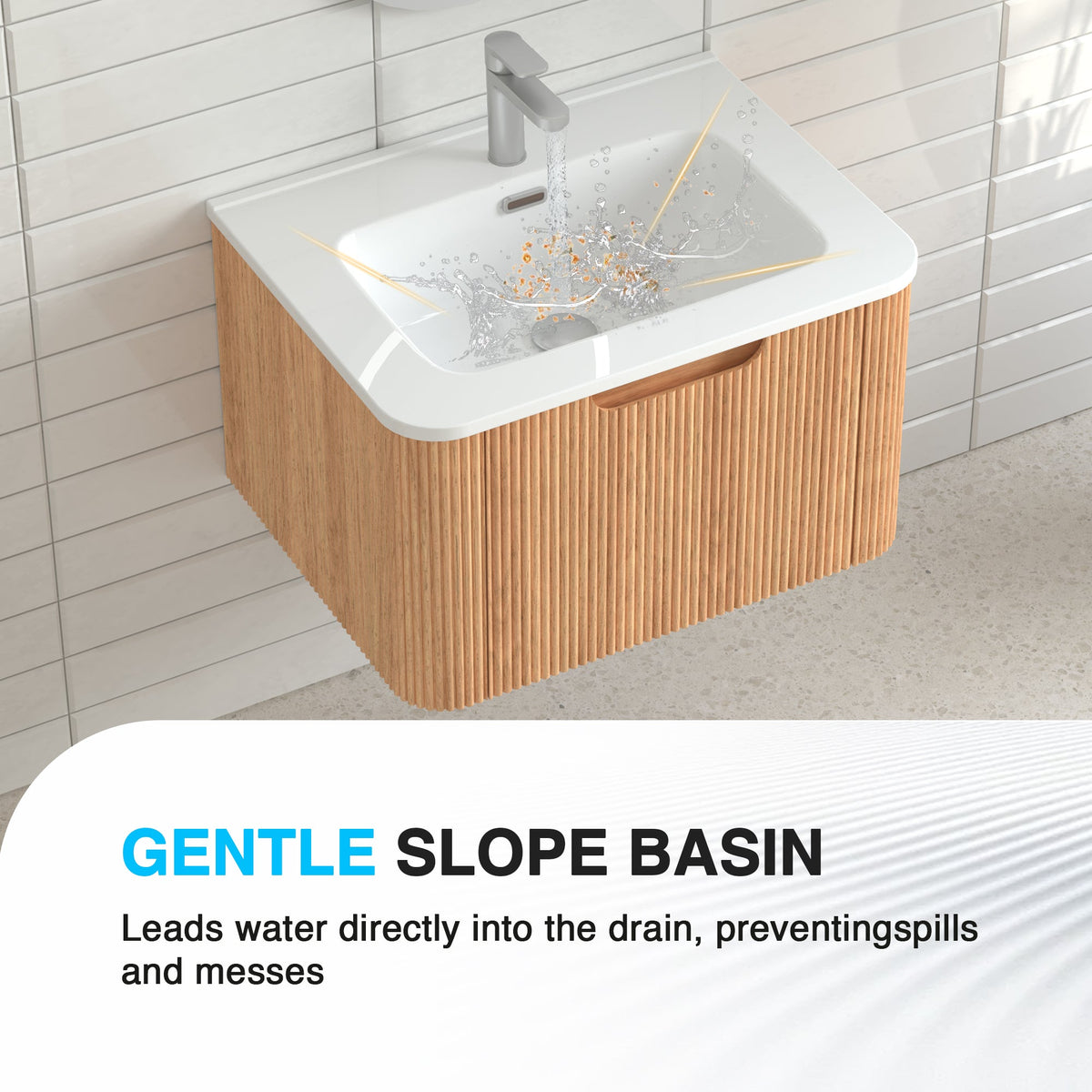 24" Wall-Mounted Floating Bathroom Vanity, photo 3 of 10
