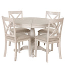 Modern Dining Table Set For 4, Round Table And 4 Kitchen Room Chairs, 5 Piece Kitchen Table Set For Dining Room, Dinette, Breakfast Nook by HouseOfZazla