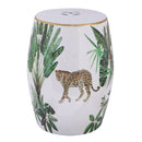 13x13x18 Ceramics Garden Stool Jungle-Themed Accent Side Table by HouseOfZazla