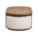 Hayden - Lift Top Storage Cocktail Table With Casters And Two Upholstered Stools - Golden Oat
