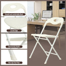 Folding Chairs, Stackable & Waterproof (Set of 4) - White by HouseOfZazla