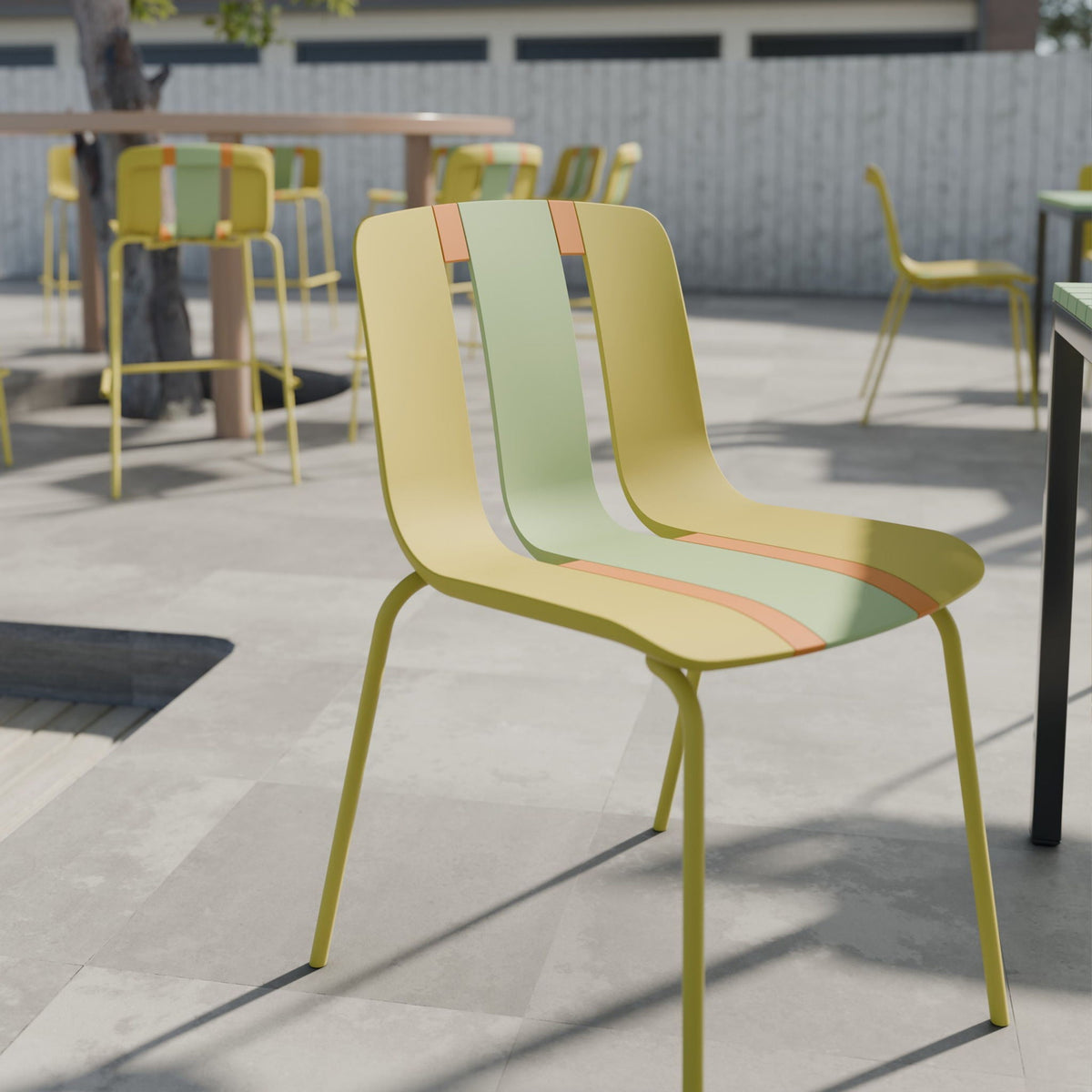 Modern Striped Blocking Single Chairs Set of 4, photo 8 of 8