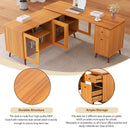 Walker Edison | Modern L-shaped 66" Desk with Storage