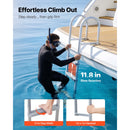 Removable Dock Ladder, 5 Steps, Aluminum Alloy Pontoon Boat Swim Ladder by HouseOfZazla