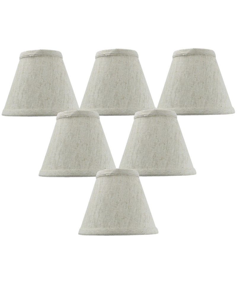 6"W x 5"H Set of 6 Textured Oatmeal Chandelier Lamp Shade