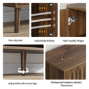 55" TV Cabinet With Vertical Groove Doors, Adjustable Shelves - Walnut by HouseOfZazla