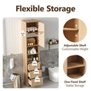 Tall Bathroom Cabinet With 1 Door, 3 Drawers, Open Storage - Wood by HouseOfZazla