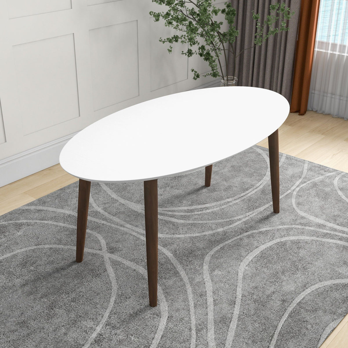 Ada - Mid-Century Modern Style Oval Dining Table, photo 16 of 16