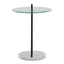 Claire - Contemporary / Glam Side Table - Black / Clear