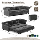 Chesterfield Sofa Bed – 3-in-1 Convertible Velvet Sofa