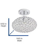 Krystal Ice 9"W 1-Light Semi-Flush Light Fixture by Kichler Chrome Glass Finish by LampsUSA