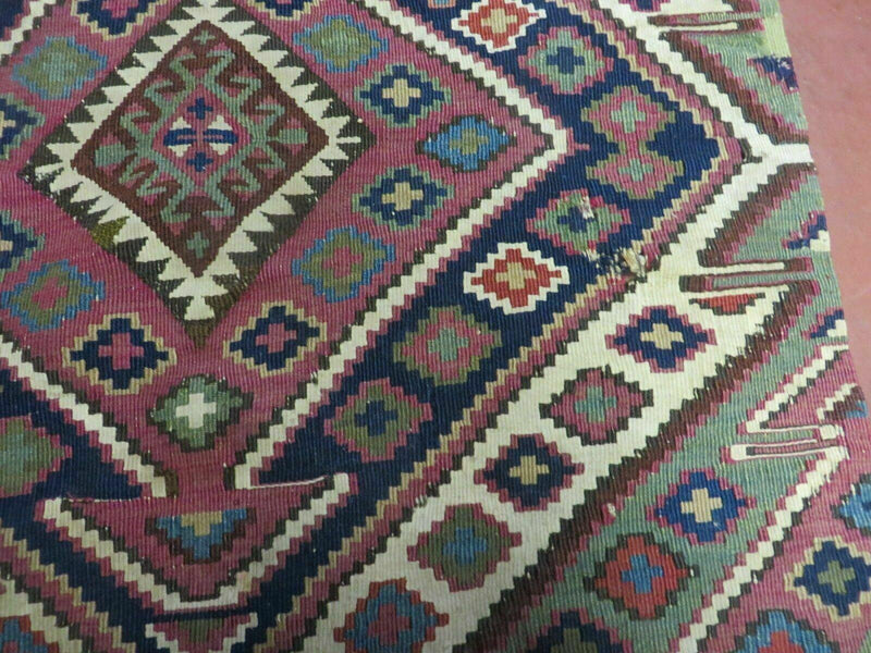 2' 1" X 4' 4" Antique Handmade Bagface Kilim Shirvan Caucasian Wool Rug Nice
