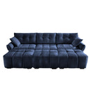 Sofa Set With Ottoman And Pillows, Textured, High Resilience Cushions