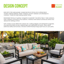 6 Piece Outdoor Conversation Set With Swivel Chairs - Ember Black by HouseOfZazla