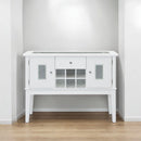 Elizaveta - Server - Faux Crystal Diamonds & White High Gloss