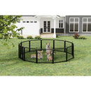 Dog Playpen Outdoor, 12 Panel Dog Fence 24" Pet Pen for Small Dogs Pet Exercise Pen for Puppy/Rabbit/Small Animals Portable Playpen for RV Camping Garden Yard, Indoor. Black, 22.2" W x 23.6" H.