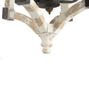 4 - Light Wood Chandelier, Hanging Light Fixture with Adjustable Chain for Kitchen Dining Room Foyer Entryway, Bulb Not Included