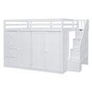 Loft Bed With Built In Wardrobes, Cabinets And Drawers