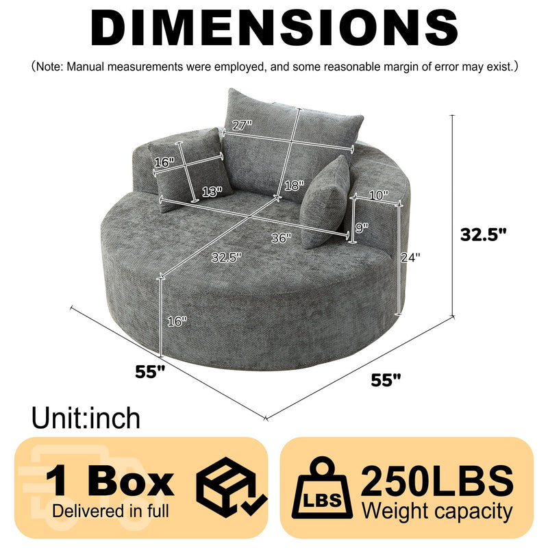Single Sofa, Sleeper Chair For Living Room - Gray, photo 12 of 12