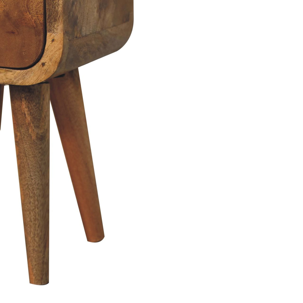 Solid Wood Extra Mini Curved Oak Bedside Table, photo 8 of 10