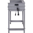 TREXM 4-Piece Dining Table Set for 3, Retro Kitchen Table and Chairs Set with 3 Storage Drawers, Ideal for Small Spaces (Gray)