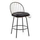 Riley - Claire Farmhouse Fixed Height Counter Stool With Swivel With Round Footrest (Set of 2) by Unique Piece Furniture