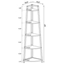 5 Tier Corner Bookcase - Brown by HouseOfZazla