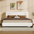Elegant Boucle Upholstered Bed With Solid Wood Legs by HouseOfZazla