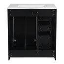 Ceramic Sink Combo, Freestanding Vanity Set With 3 Drawers & Soft Closing Doors by HouseOfZazla